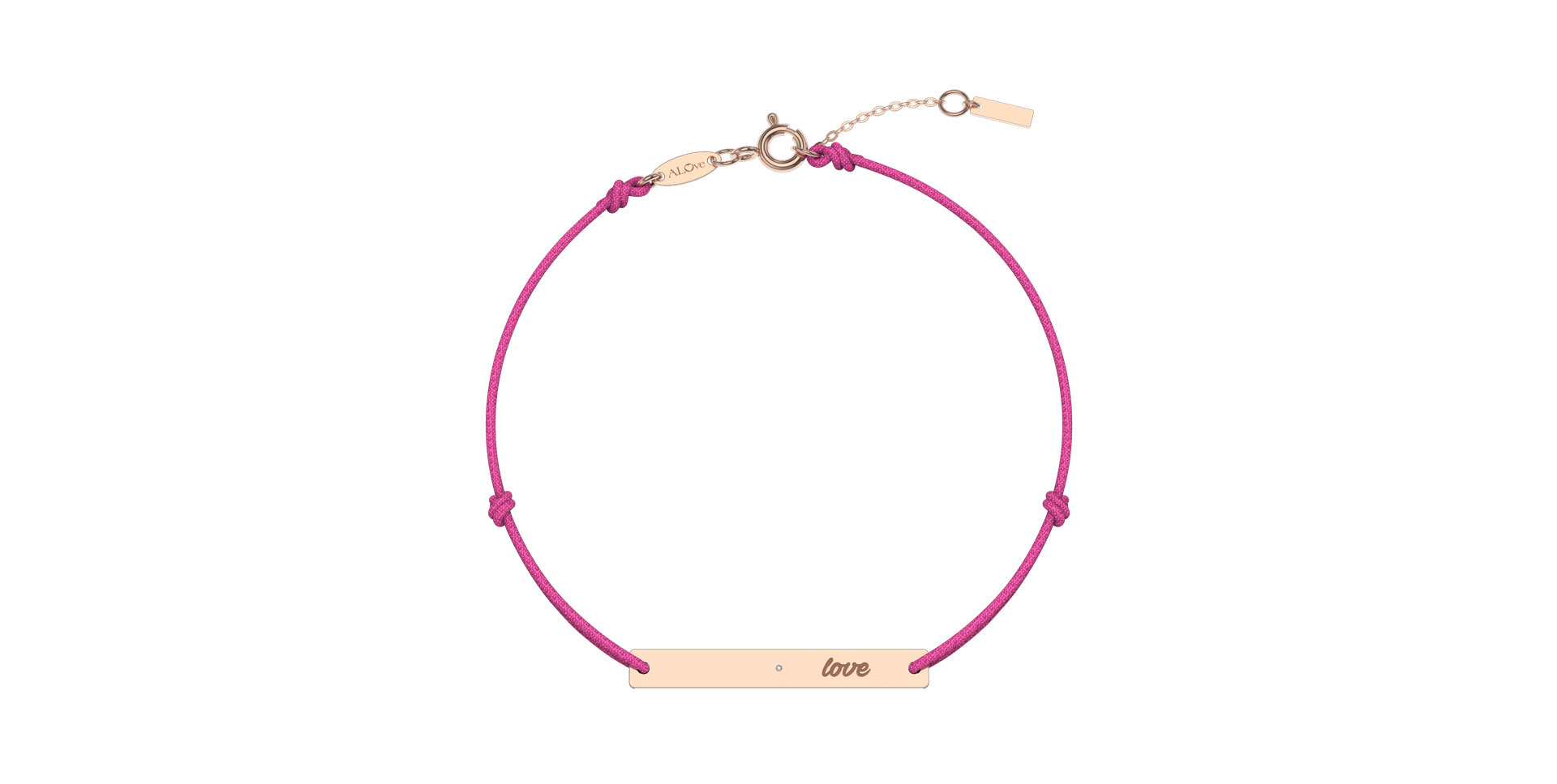 Diamantový náramek se šňůrkou Love