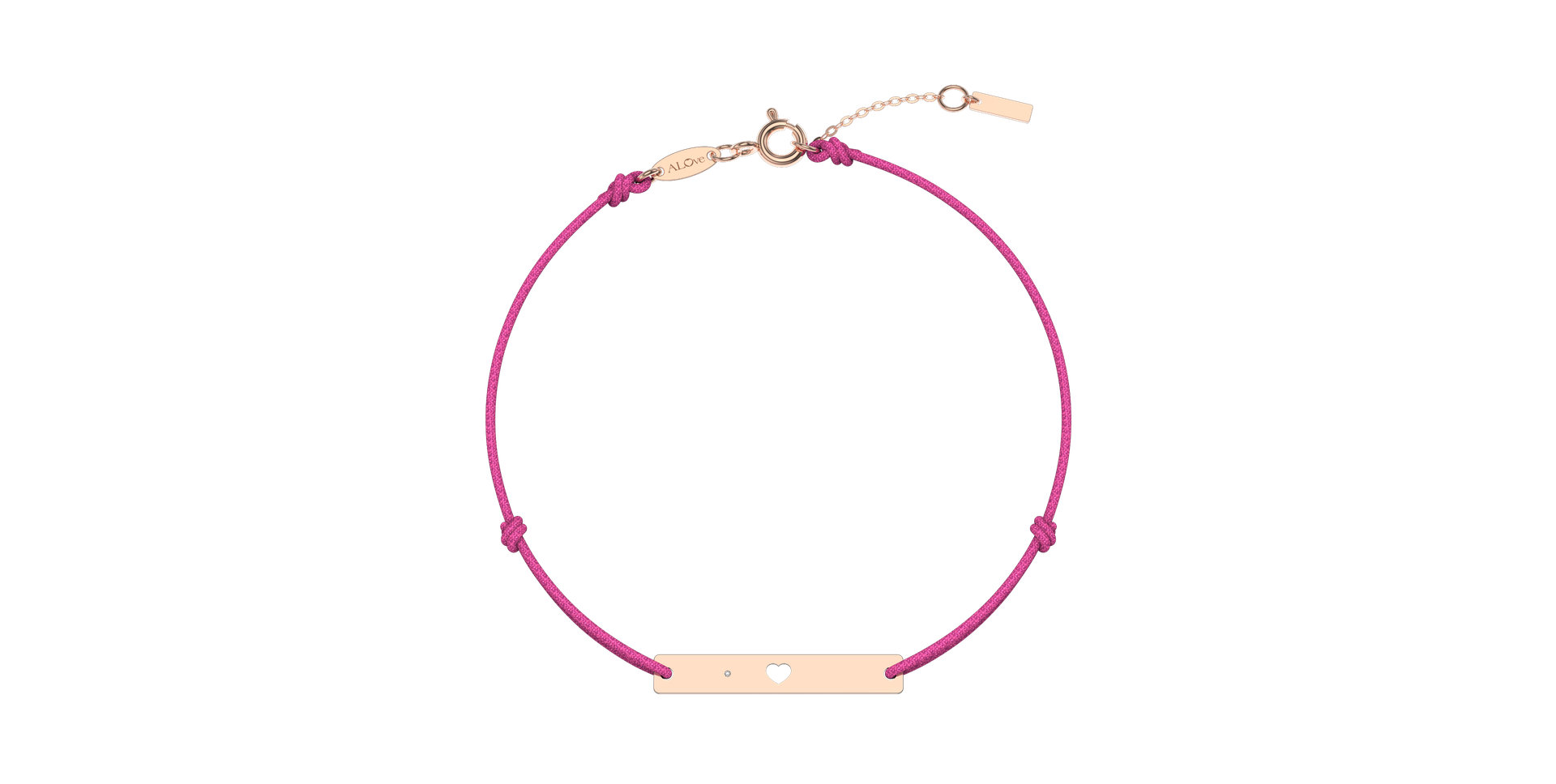 Diamantový náramek se šňůrkou Heart Stamp