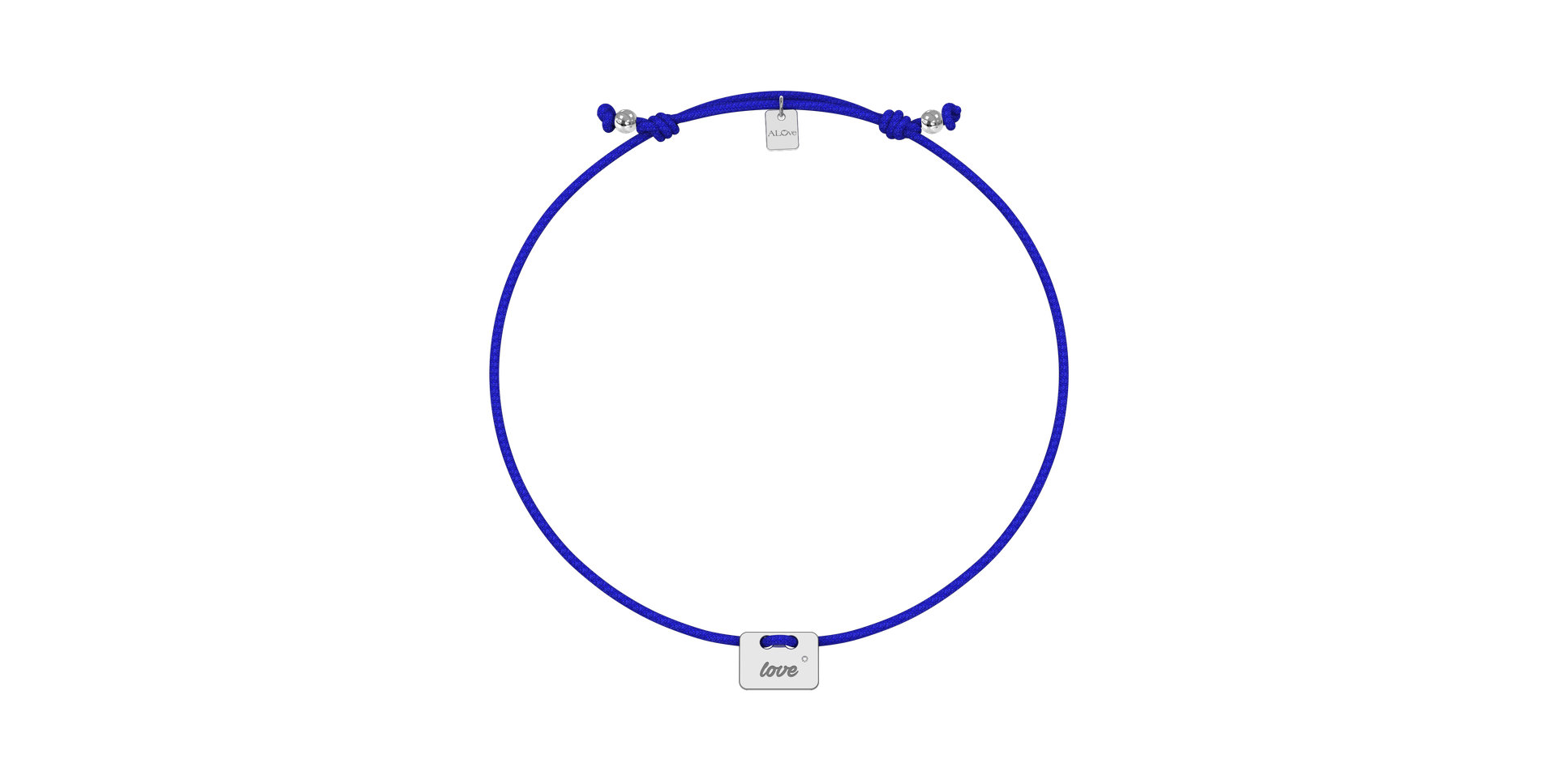 Diamantový náramek se šňůrkou Military Stamp Love