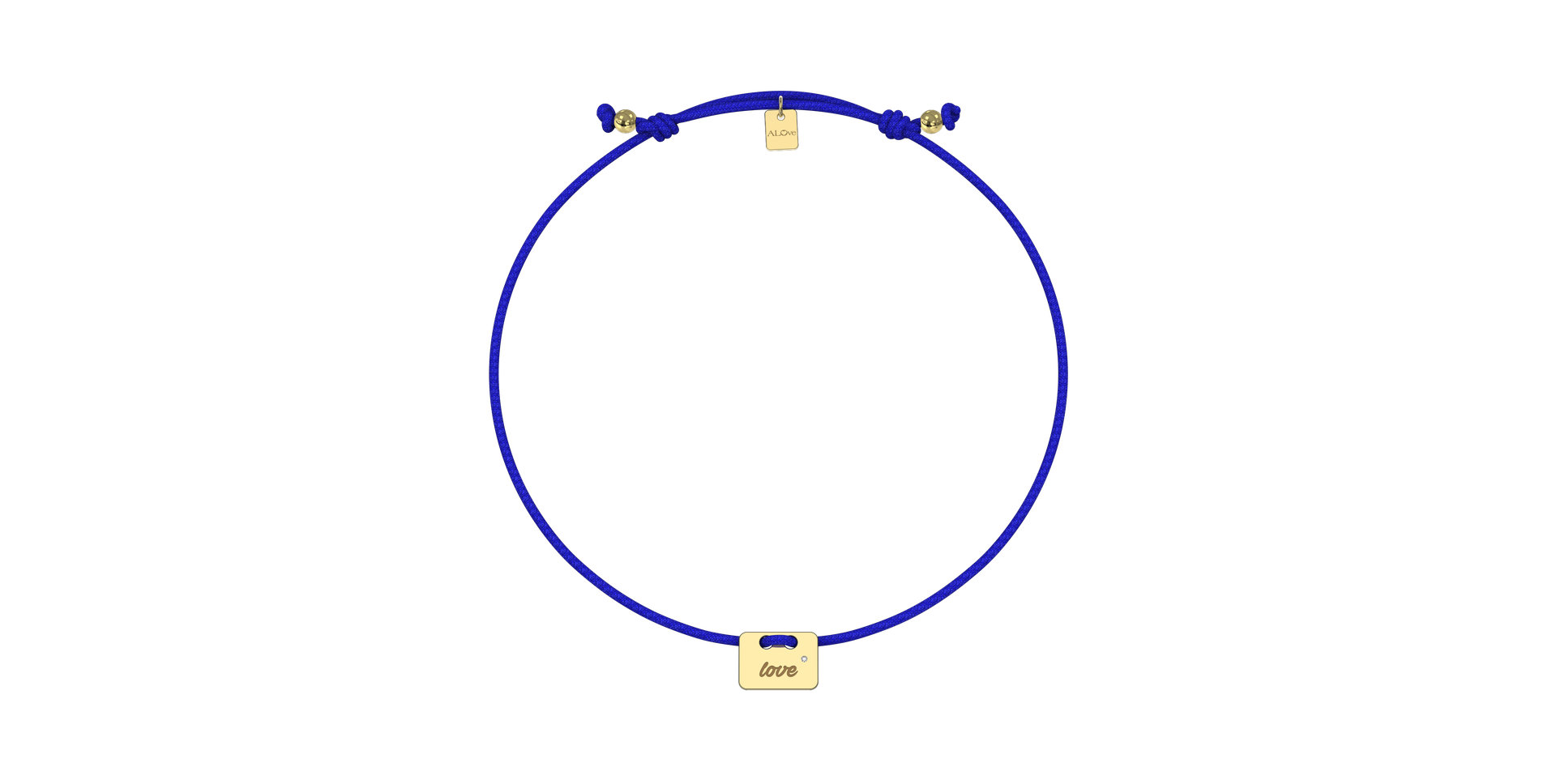 Diamantový náramek se šňůrkou Military Stamp Love