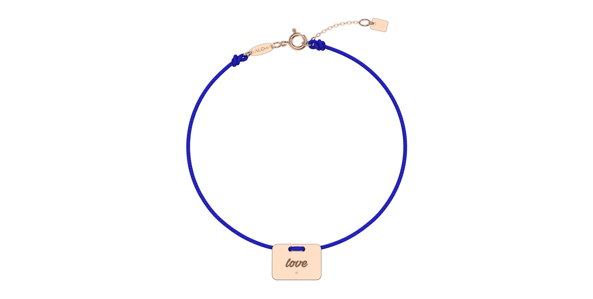 Diamantový náramek se šňůrkou Military Stamp Love