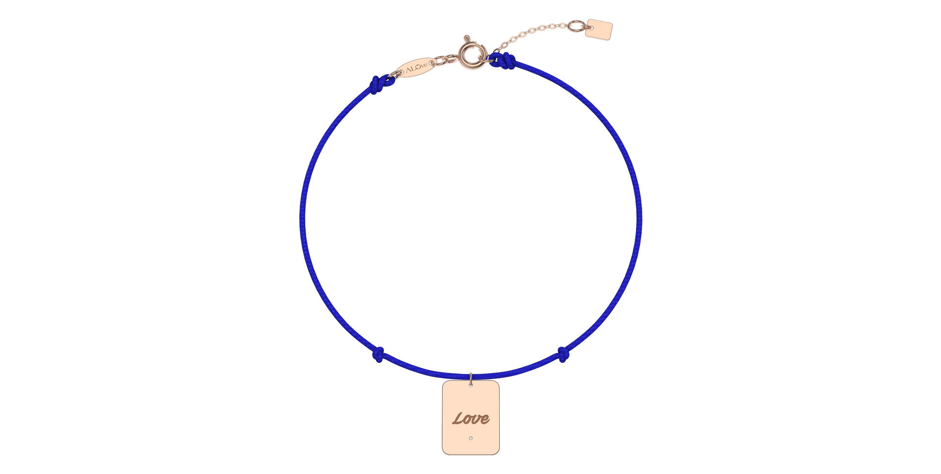 Diamantový náramek se šňůrkou Stamp Love