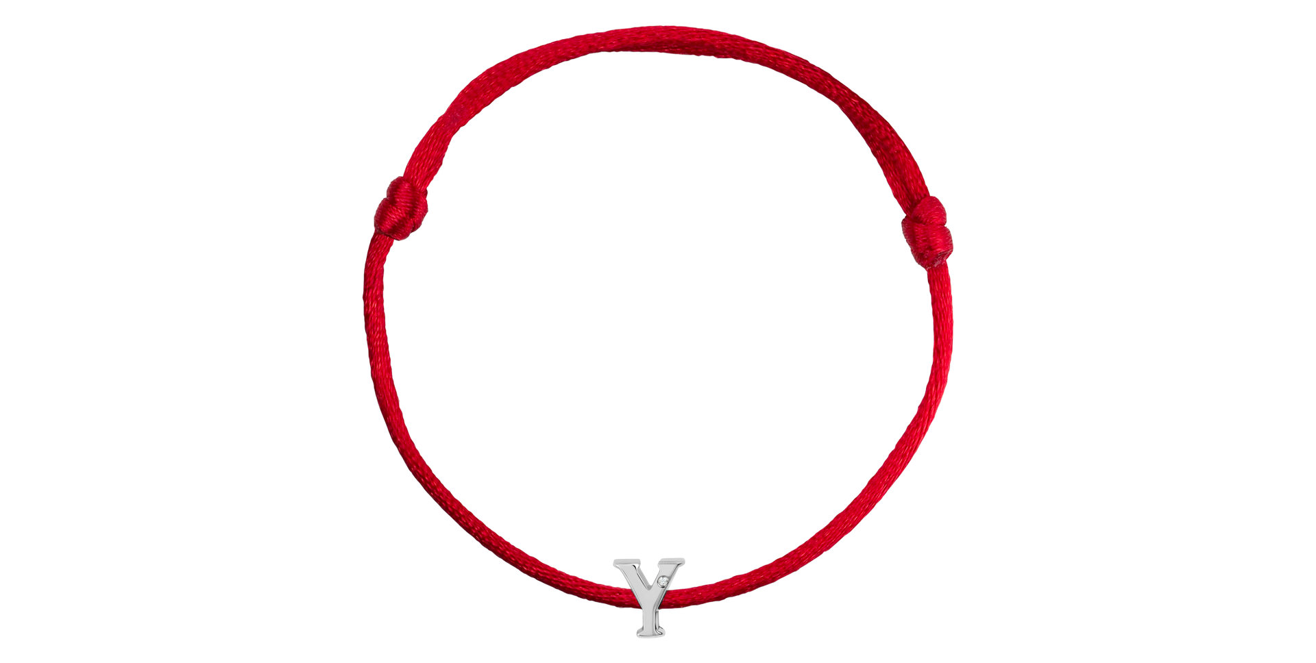 Náramek s diamantem a šňůrkou Flat Line Y