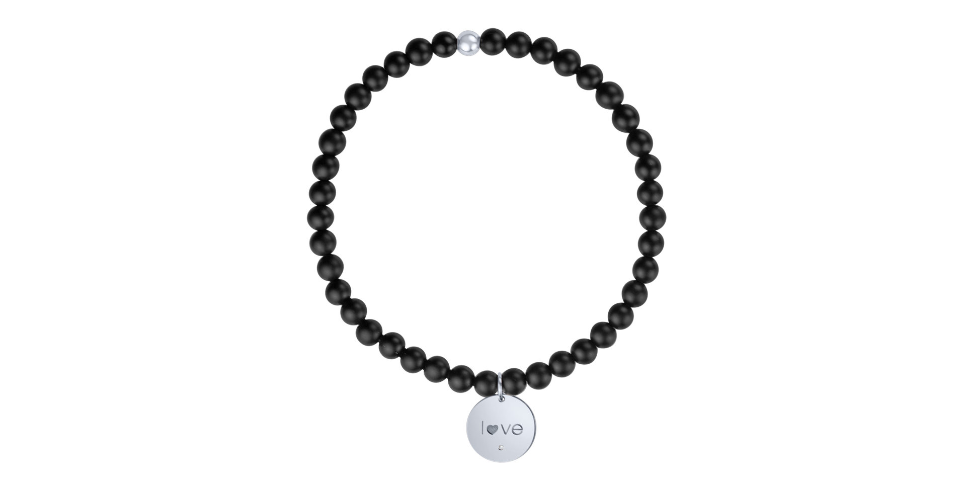 Náramek s diamantem a acháty Dark Love