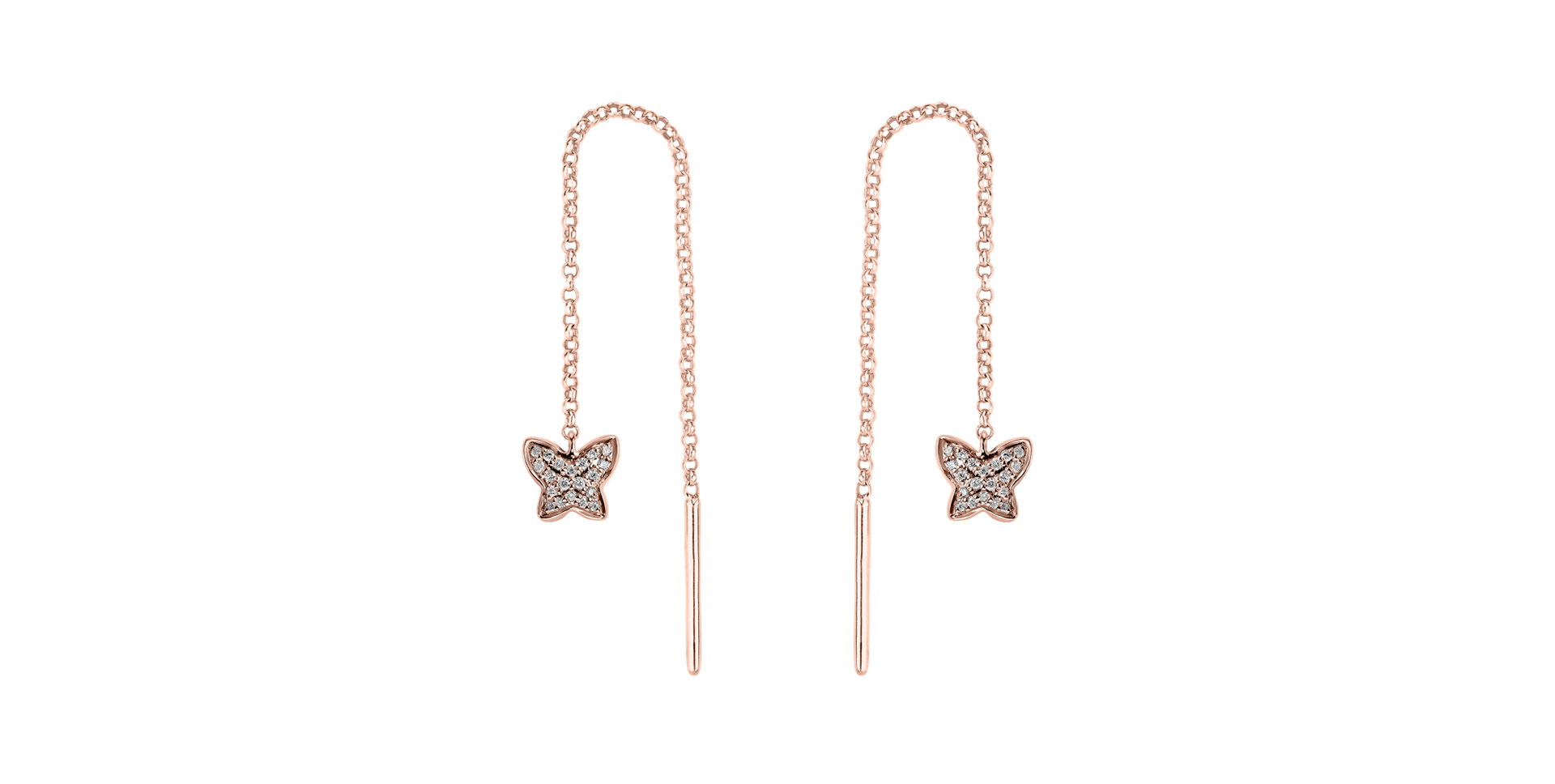 Náušnice s diamanty Amazing Butterfly