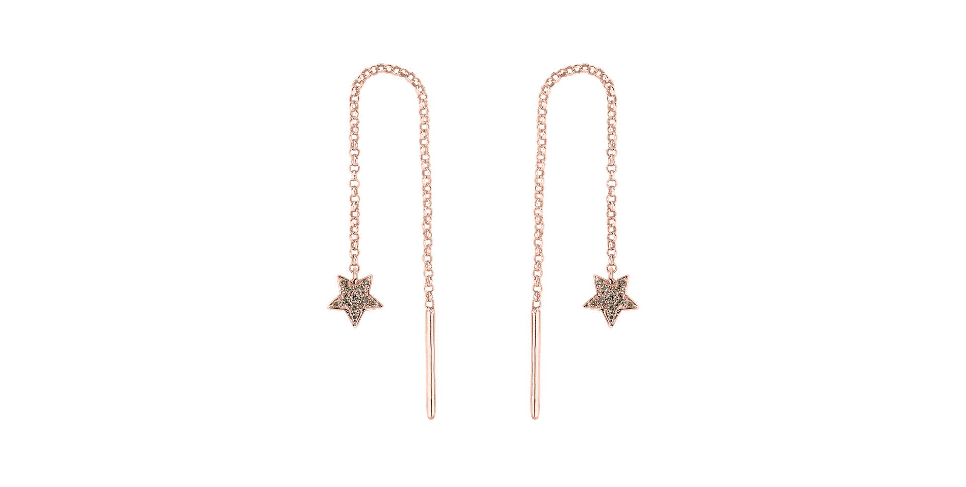 Náušnice s hnědými diamanty Amazing Night