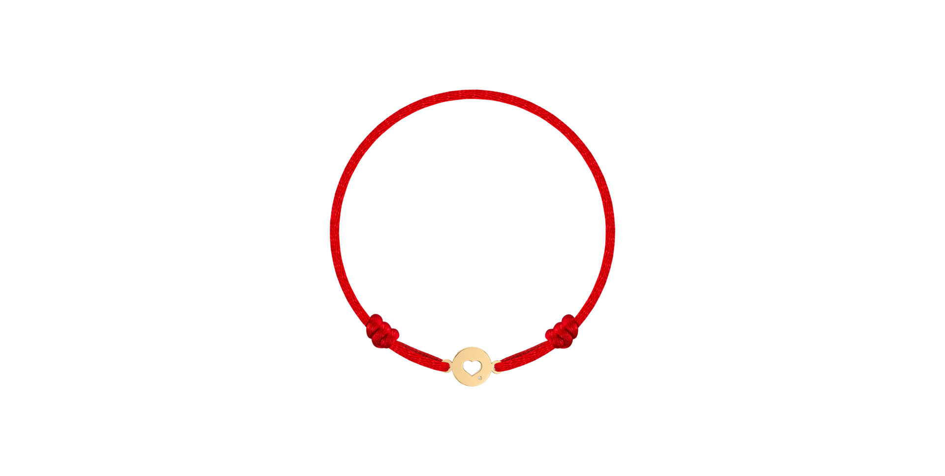 Dětský diamantový náramek se šňůrkou Heart Circle