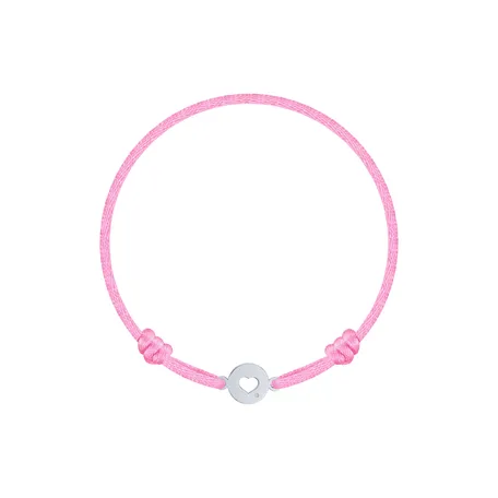 Dětský diamantový náramek se šňůrkou Heart Circle