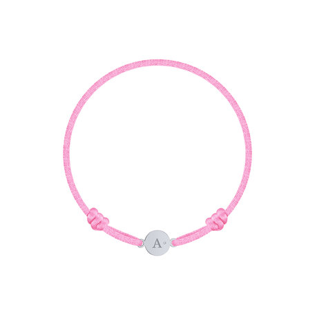Dětský diamantový náramek se šňůrkou Circle Letter A