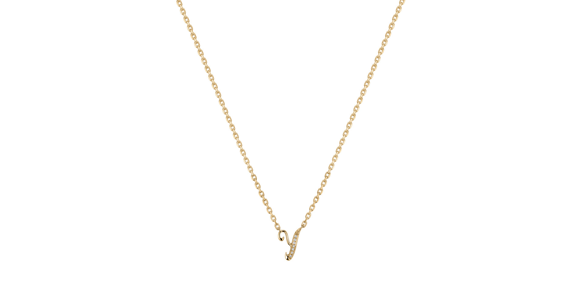 Náhrdelník s diamanty Curly Diamonds Y