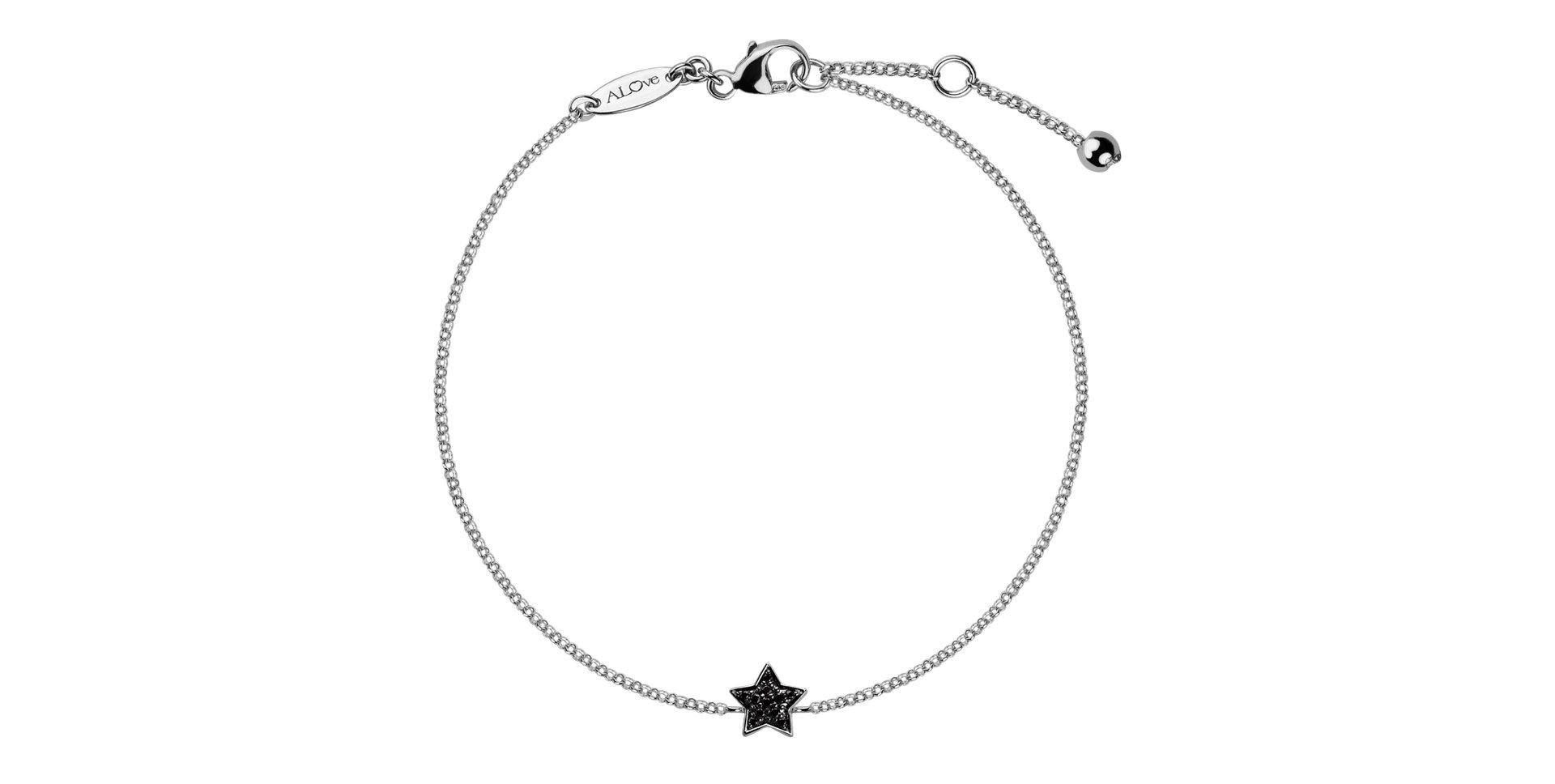 Náramek s černými diamanty Night Message