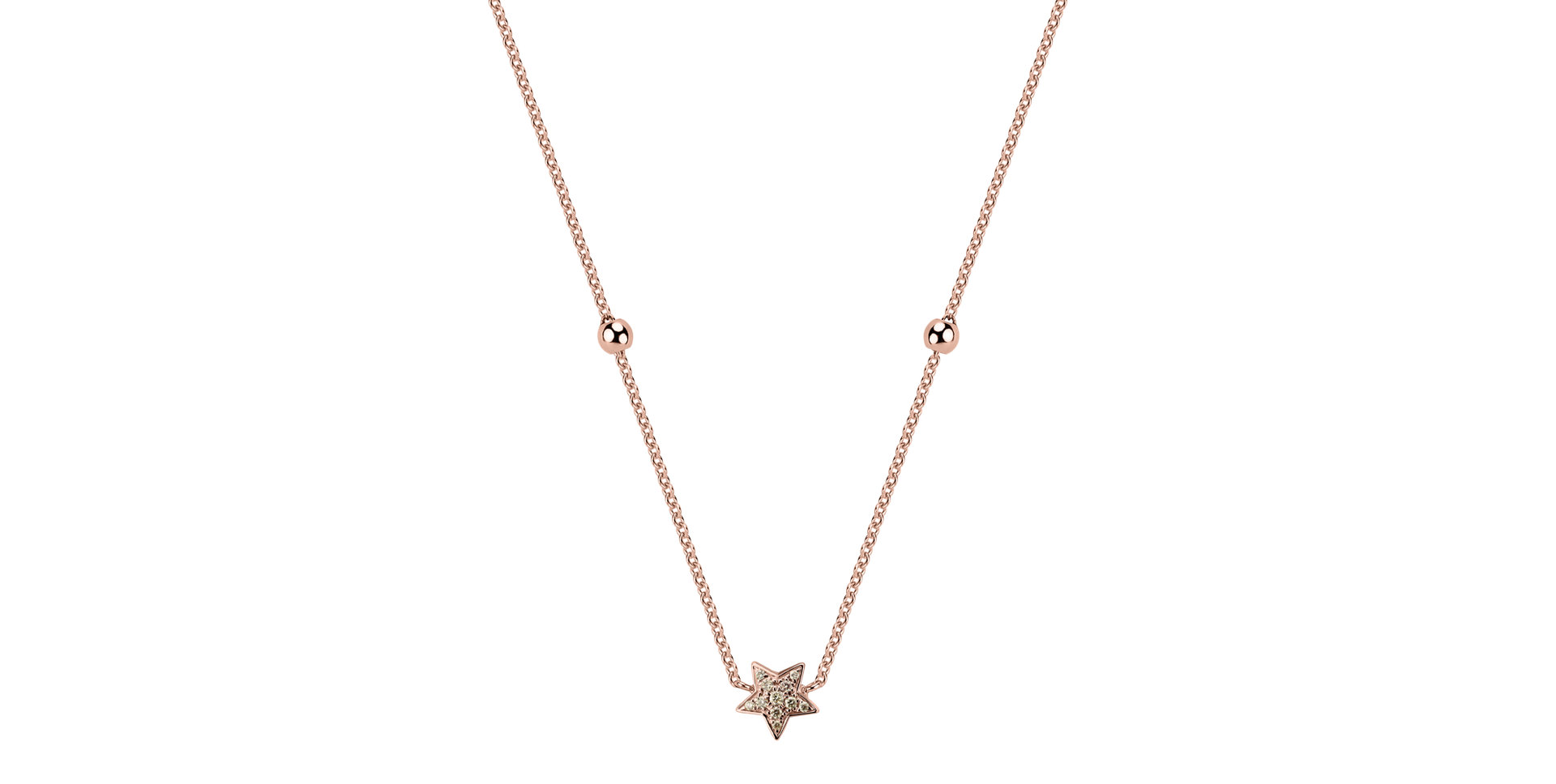 Náhrdelník s hnědými a bílými diamanty Star Waterfall