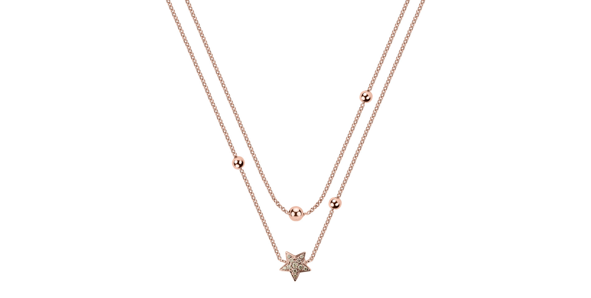 Náhrdelník s hnědými a bílými diamanty Star Waterfall