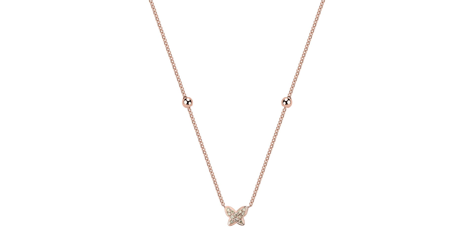 Náhrdelník s hnědými a bílými diamanty Star Waterfall