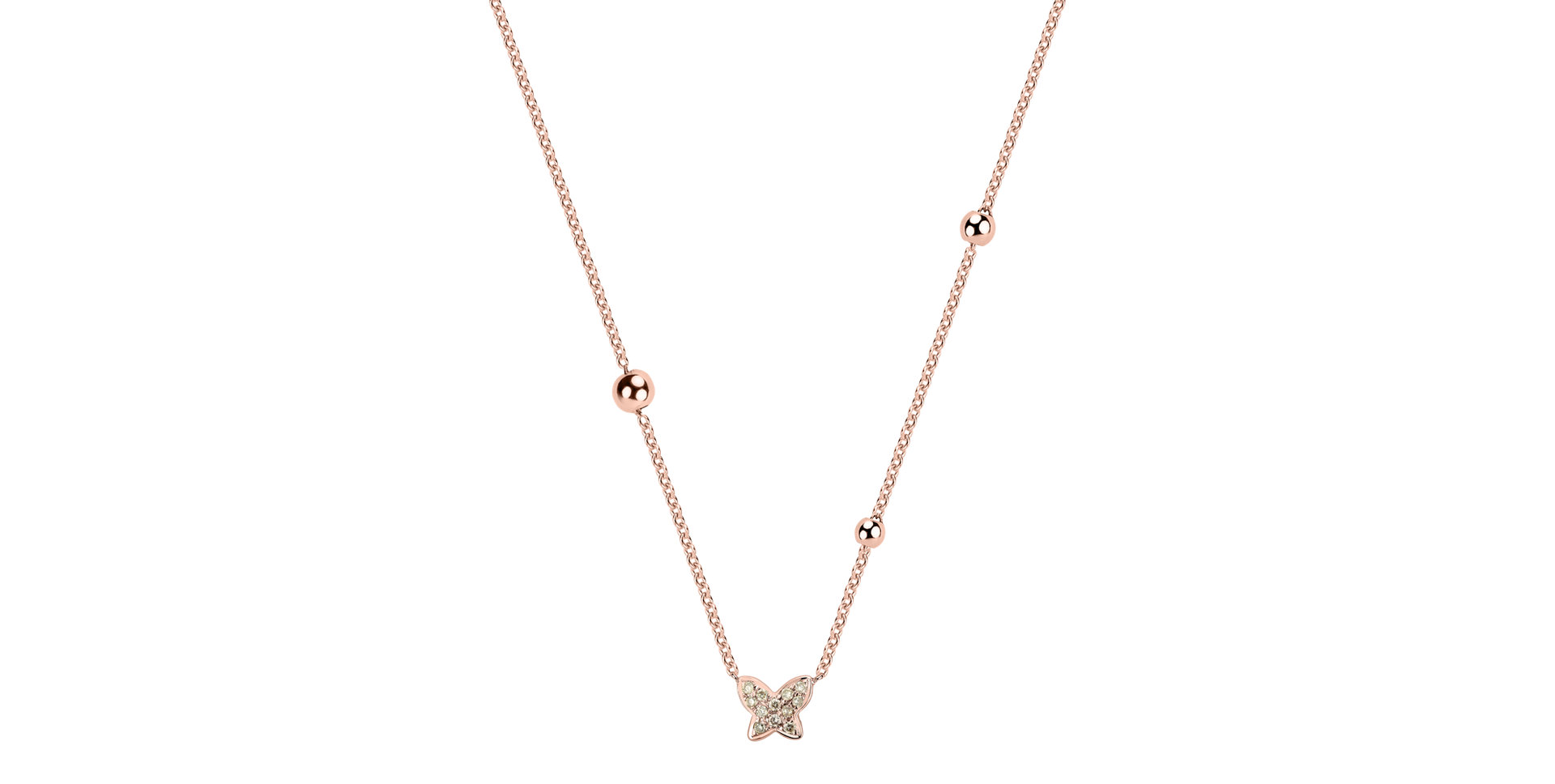 Náhrdelník s hnědými a bílými diamanty Star Waterfall