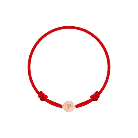 Dětský diamantový náramek se šňůrkou Circle Letter P
