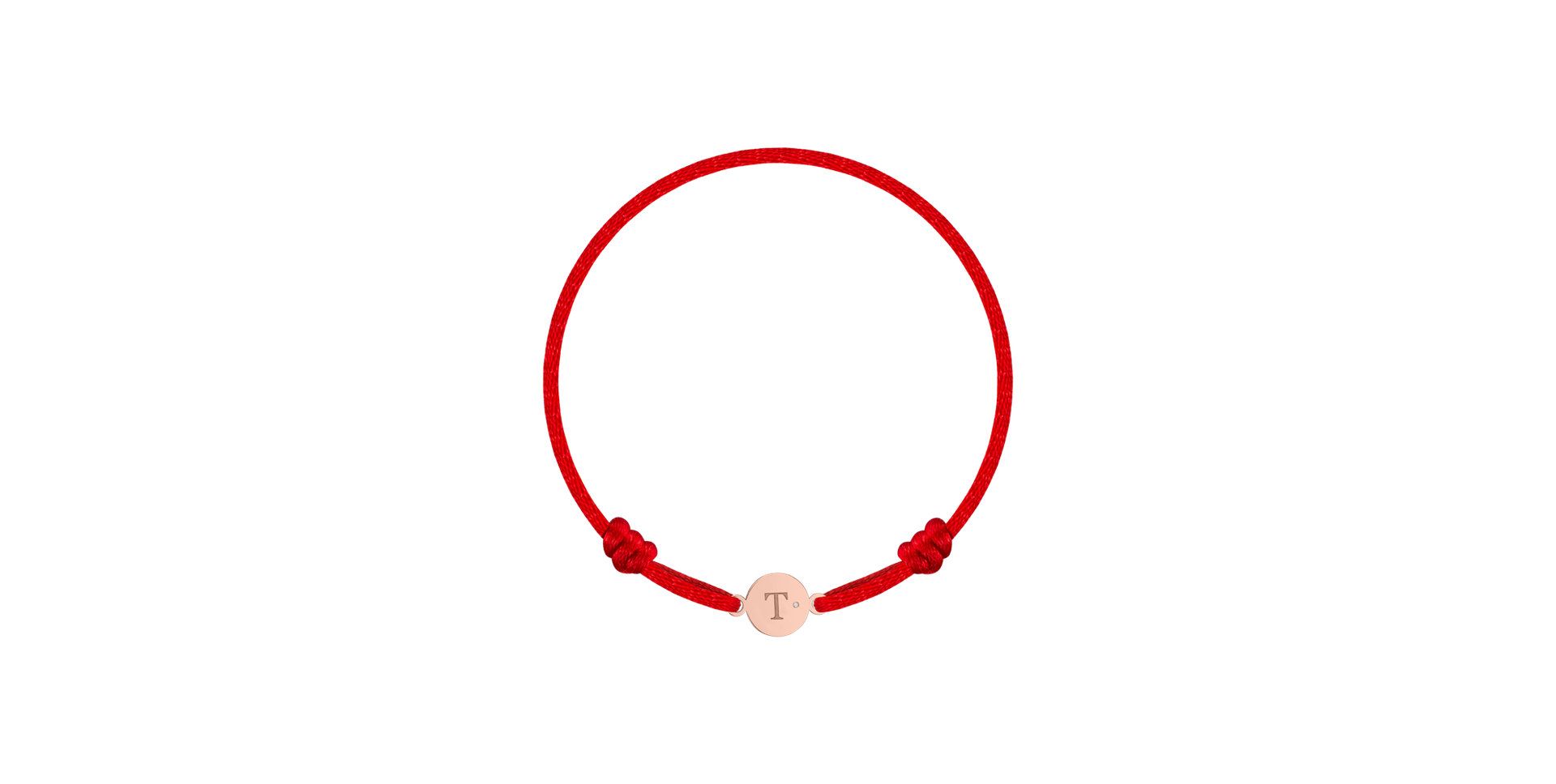 Dětský diamantový náramek se šňůrkou Circle Letter T