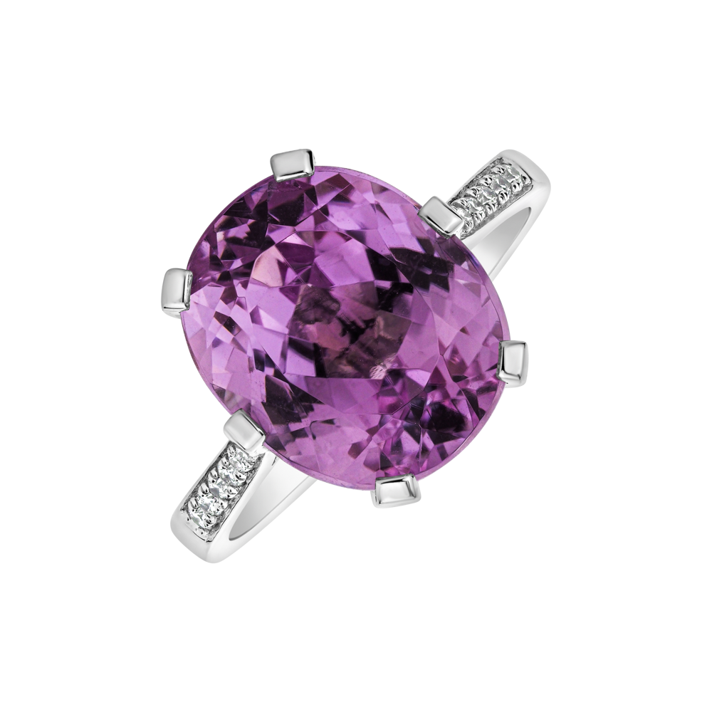 Prsten s kunzitem a diamanty Fairytale Seraph | Halada