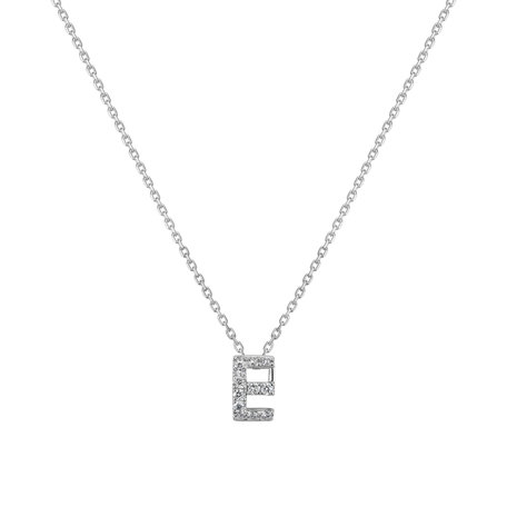 Náhrdelník s diamanty Glittering Letter E