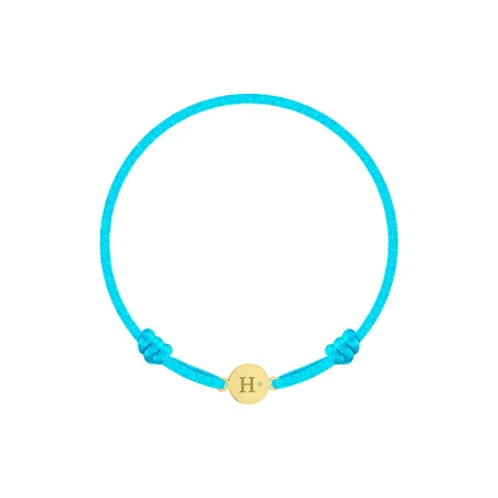 Dětský diamantový náramek se šňůrkou Circle Letter H