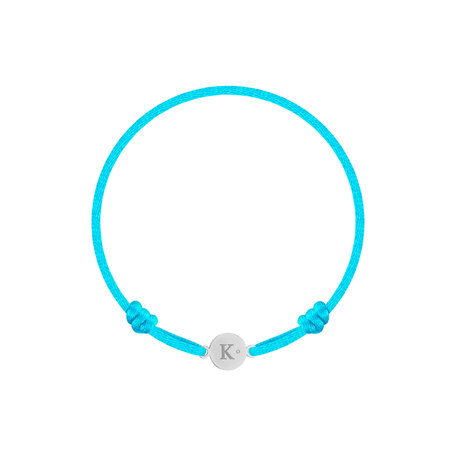 Dětský diamantový náramek se šňůrkou Circle Letter K