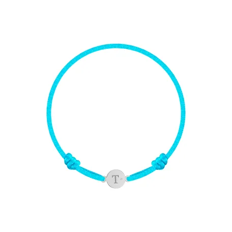 Dětský diamantový náramek se šňůrkou Circle Letter T