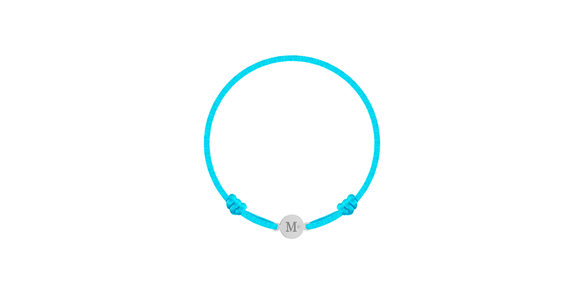 Dětský diamantový náramek se šňůrkou Circle Letter M