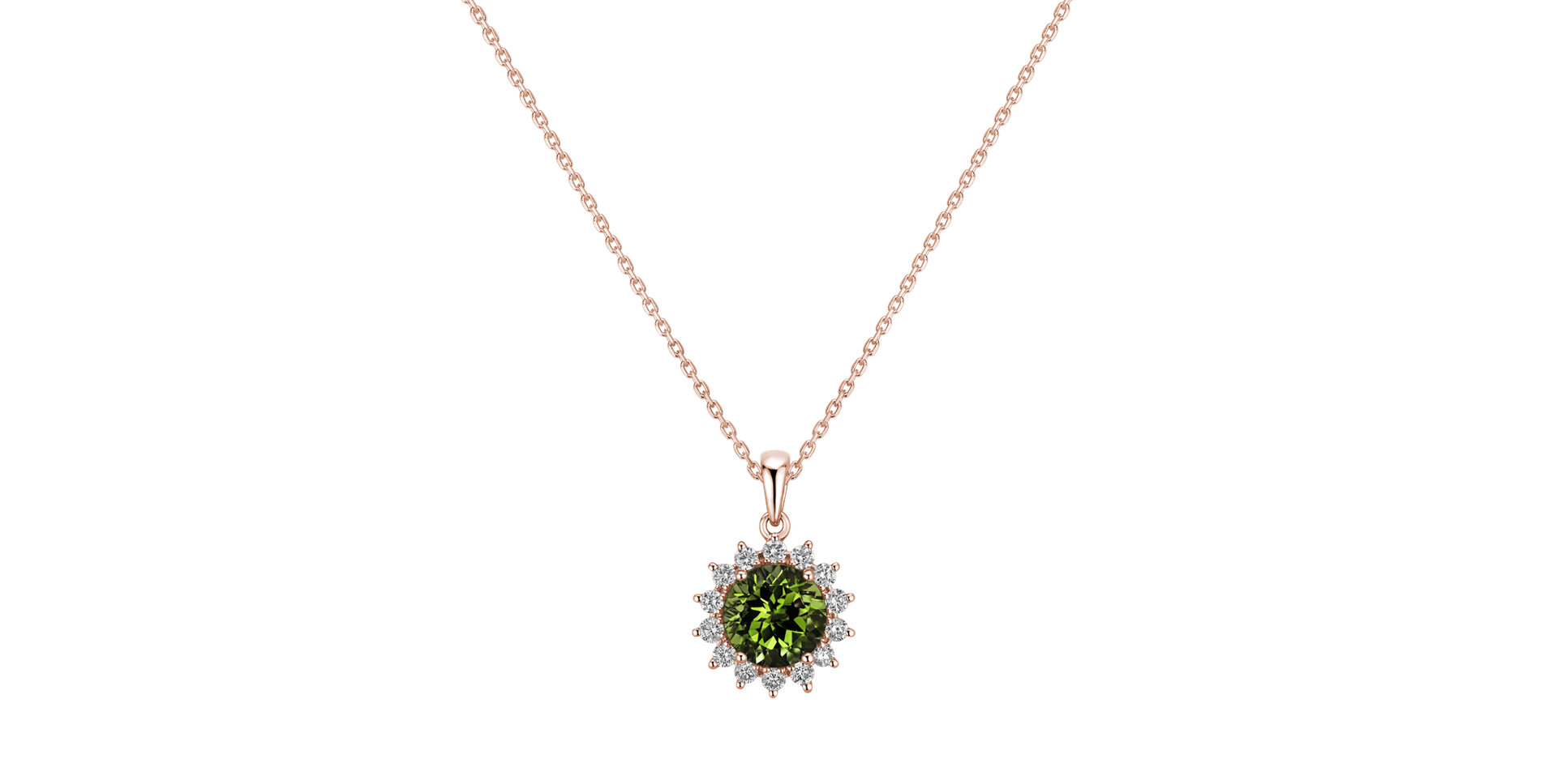 Přívěsek s diamanty a peridotem Lilac Flower