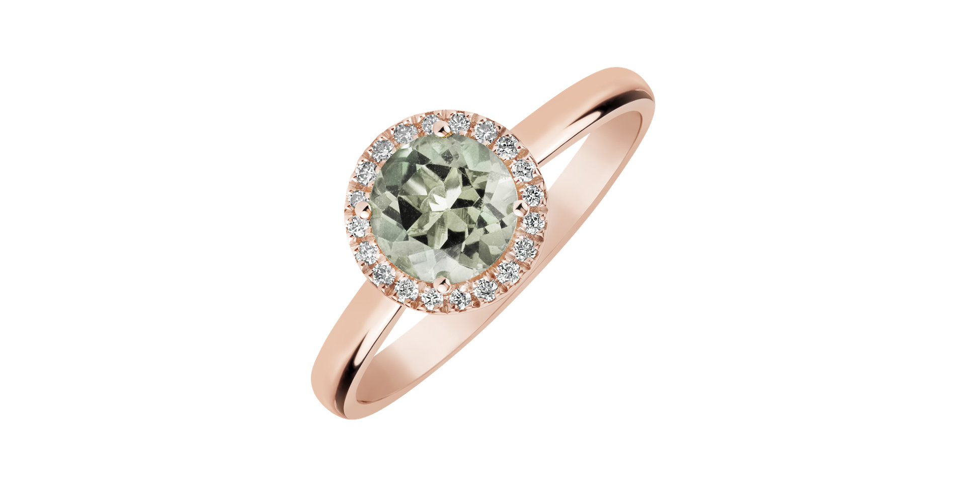 Prsten s diamanty a ametystem green Bonbon