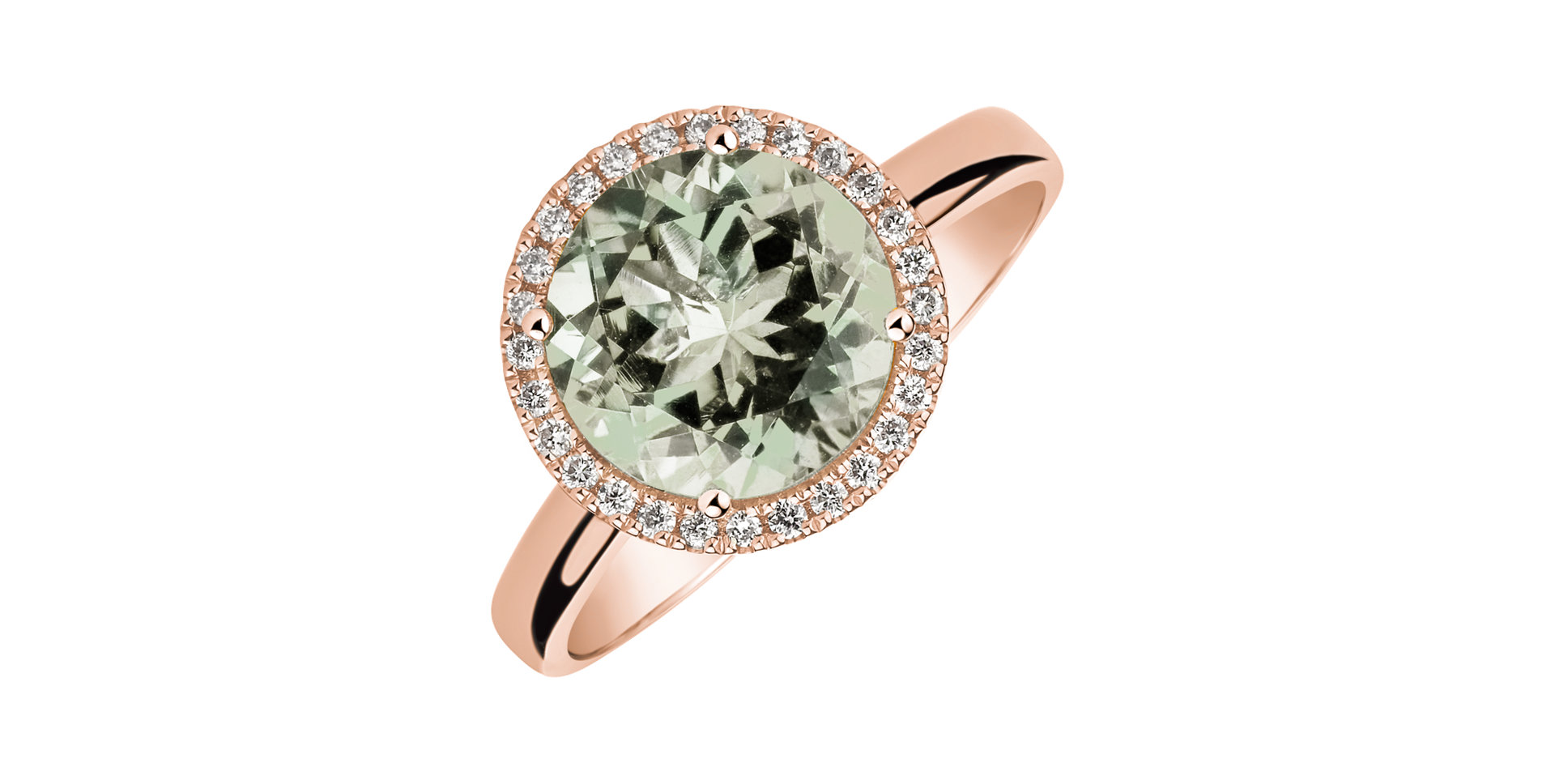 Prsten s diamanty a ametystem green Bonbon