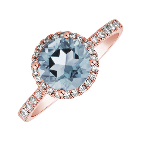 Prsten s diamanty a topazem sky Sparkly Bonbon