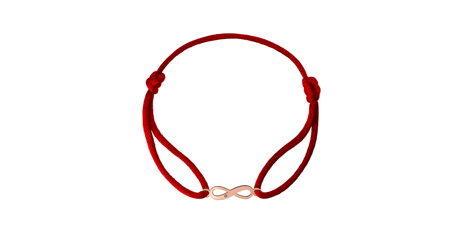 Náramek s diamantem a šňůrkou Infinity