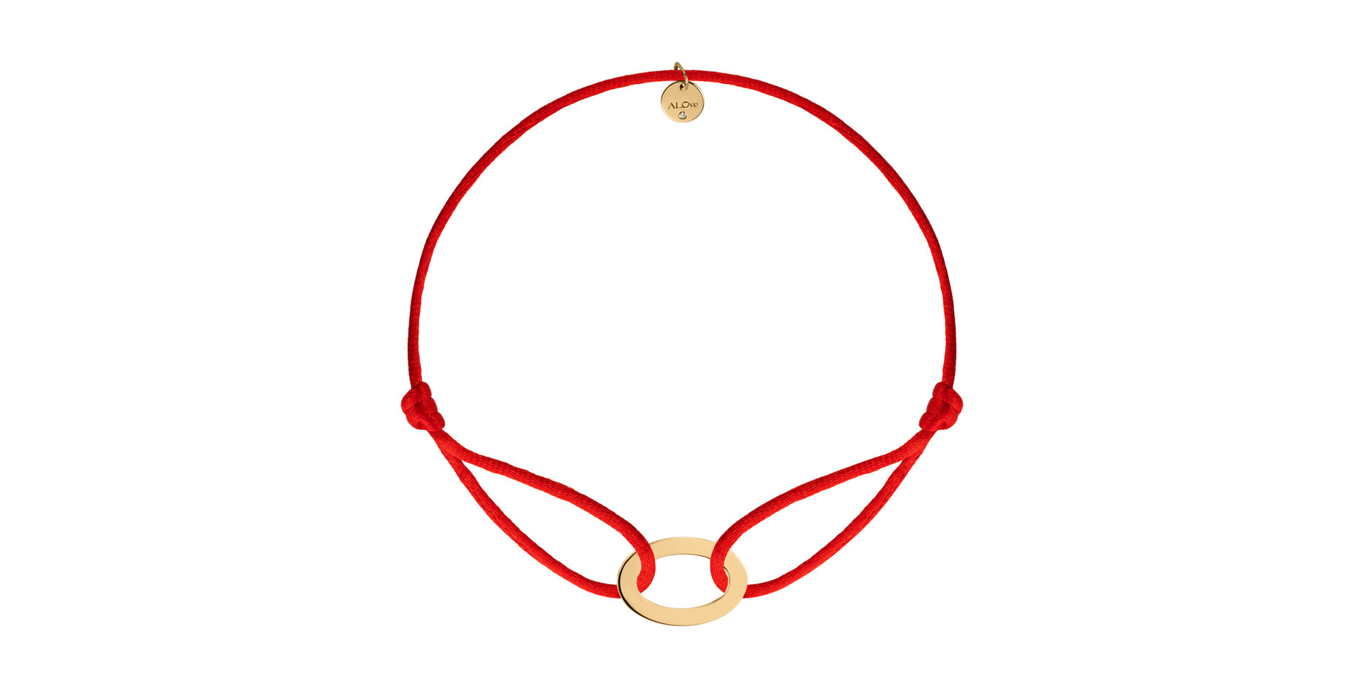 Náramek s diamantem a šňůrkou Circle