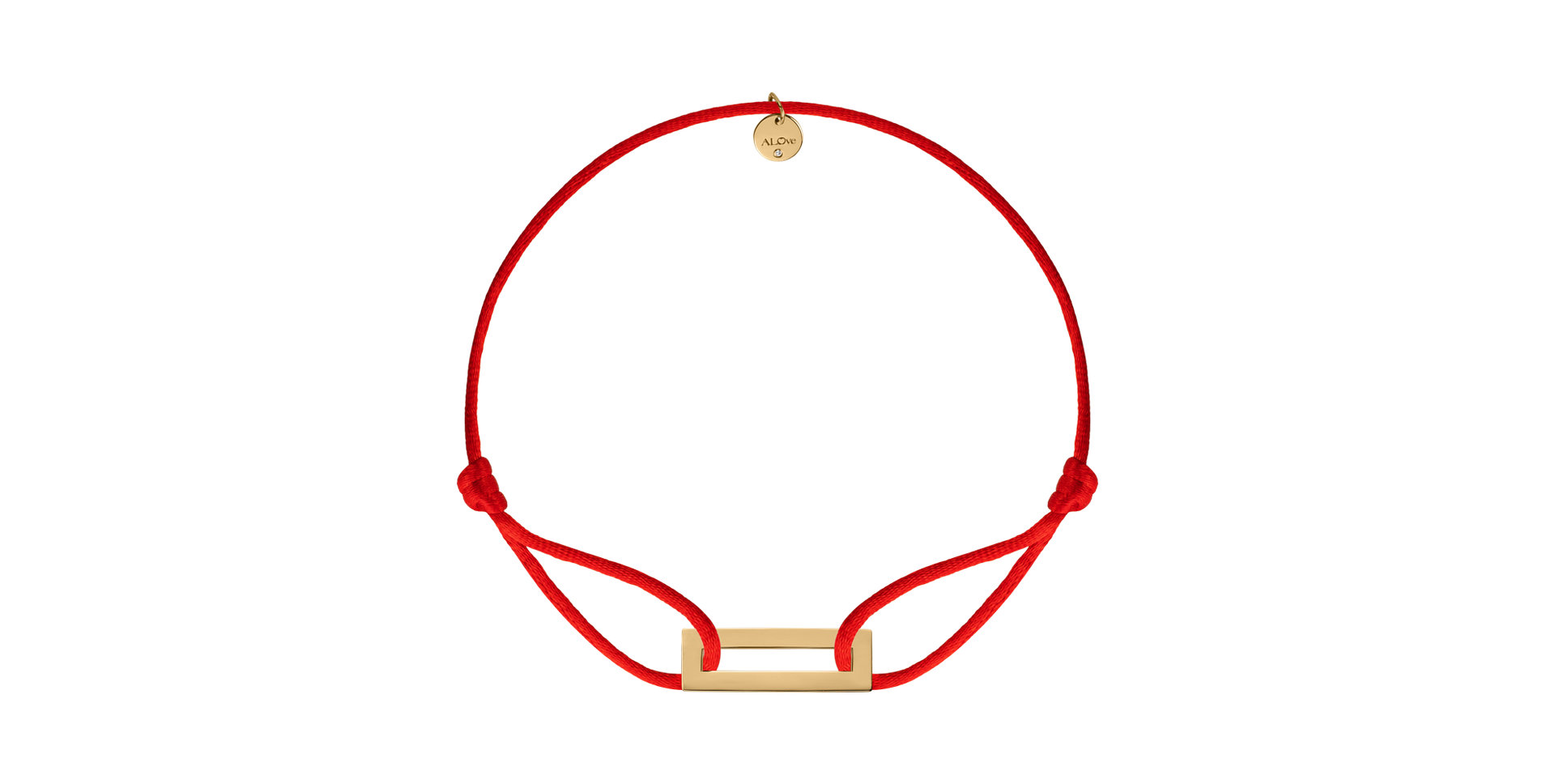 Náramek s diamantem a šňůrkou Rectangle