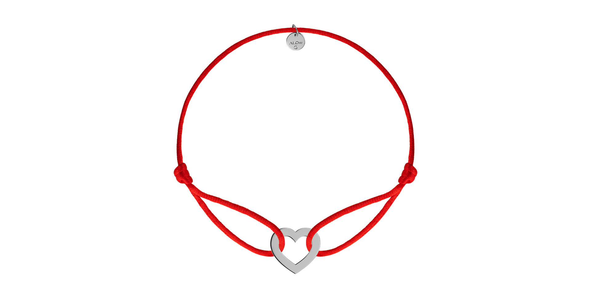 Náramek s diamantem a šňůrkou Heart