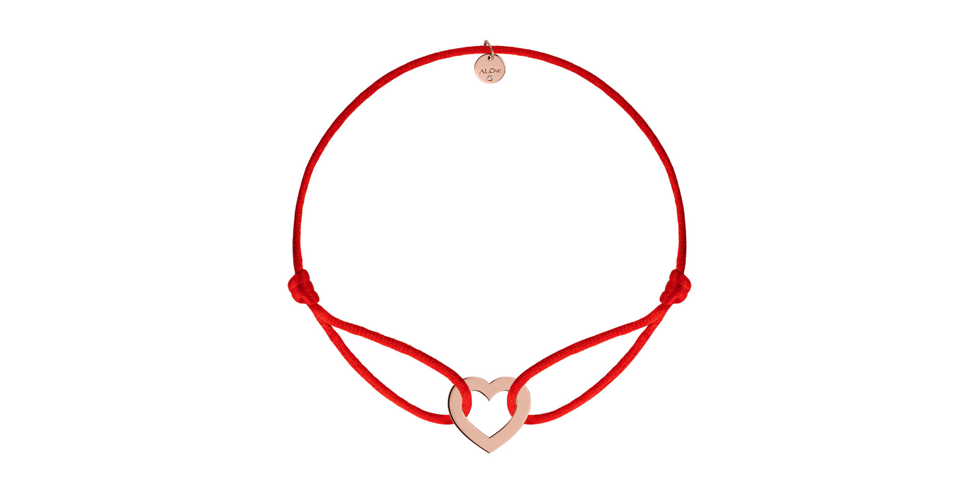 Náramek s diamantem a šňůrkou Heart