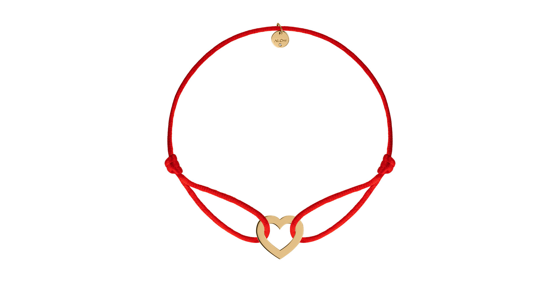 Náramek s diamantem a šňůrkou Heart