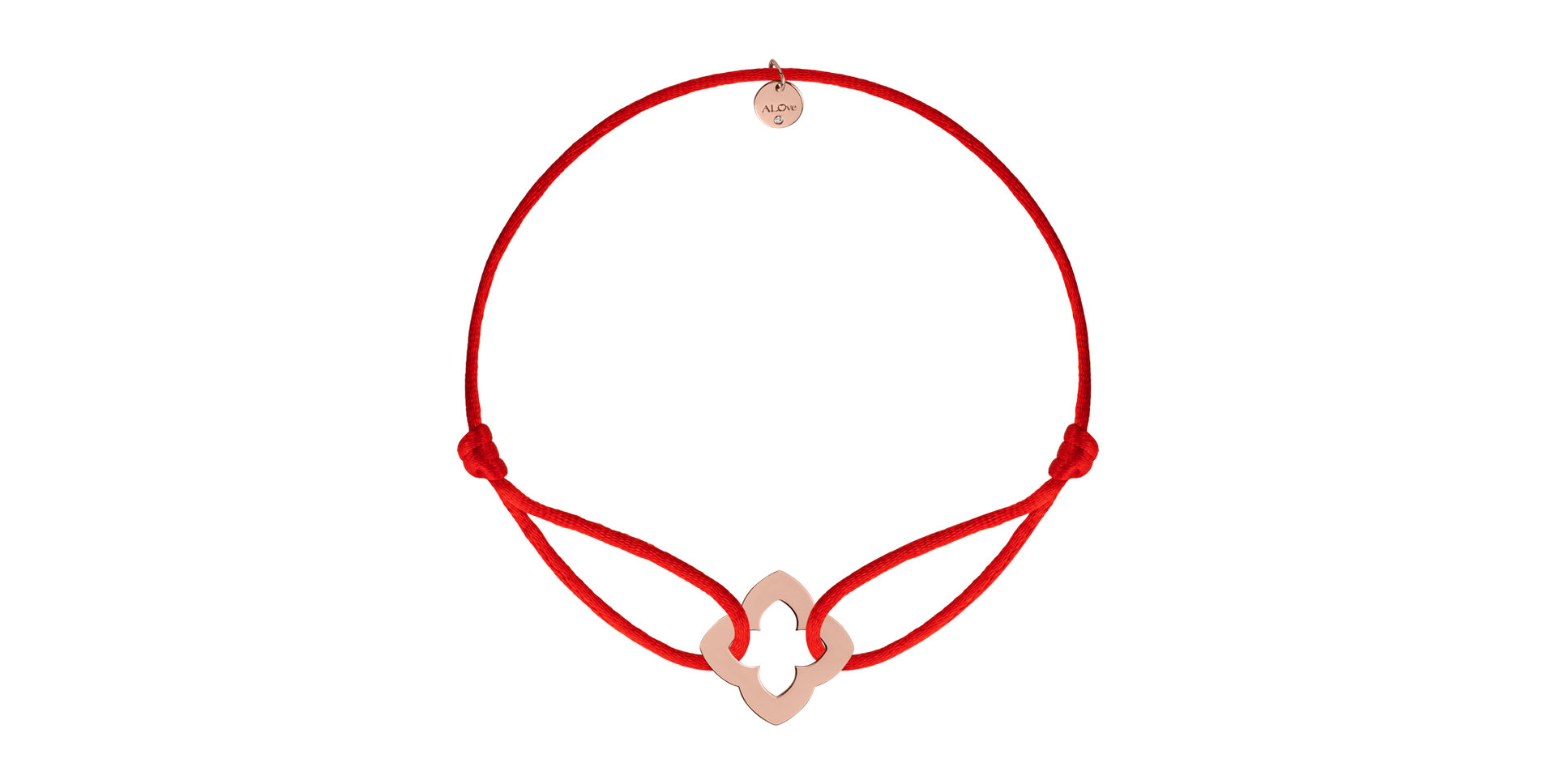 Náramek s diamantem a šňůrkou Leaf