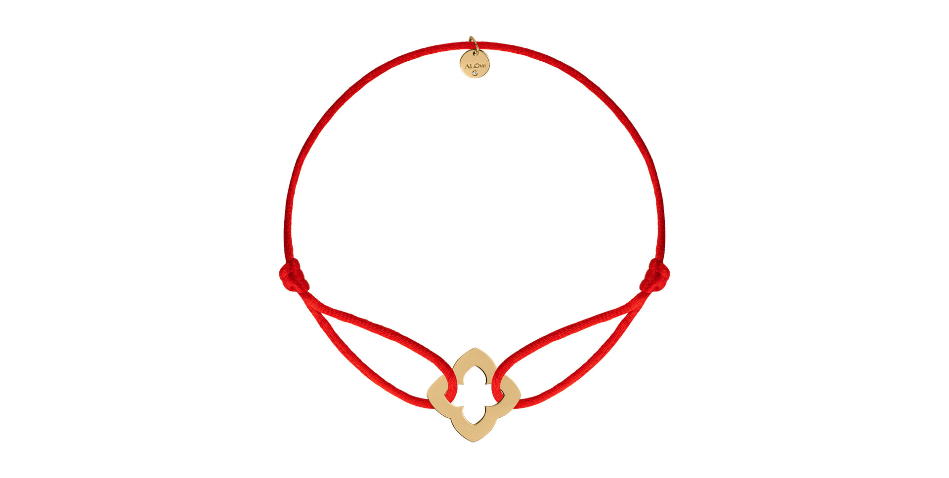 Náramek s diamanty a šňůrkou Leaf