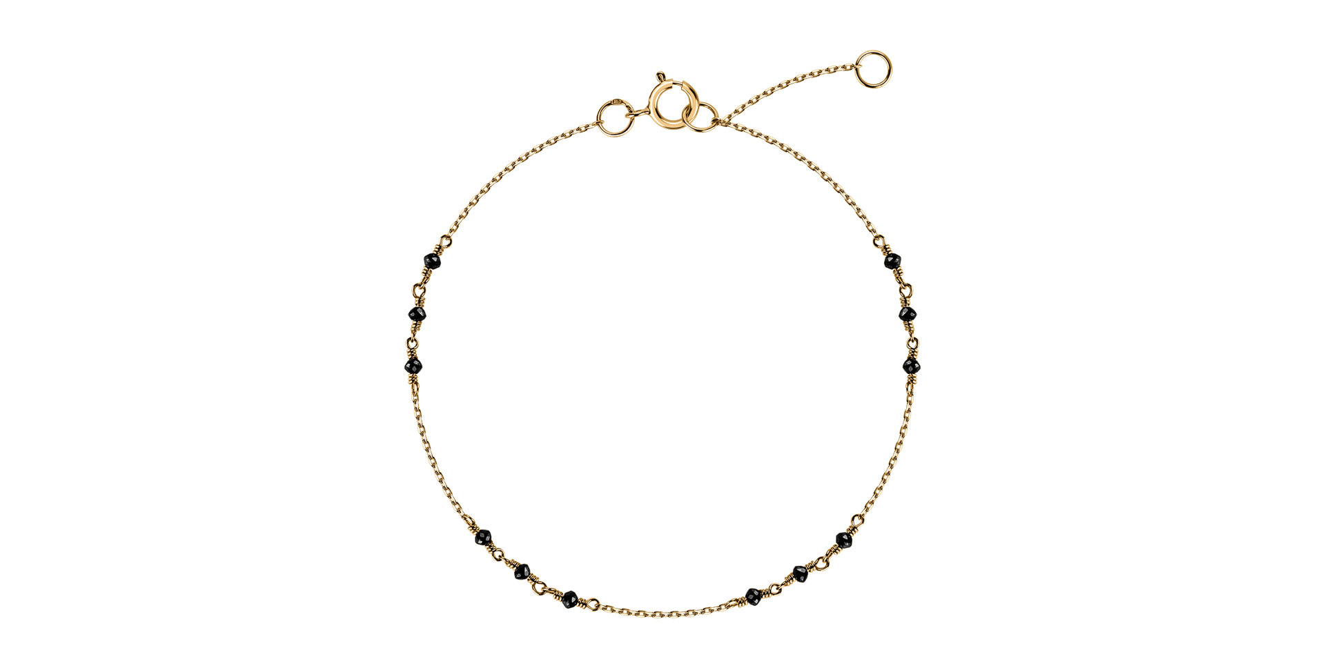 Náramek s černými diamanty Deep Melody