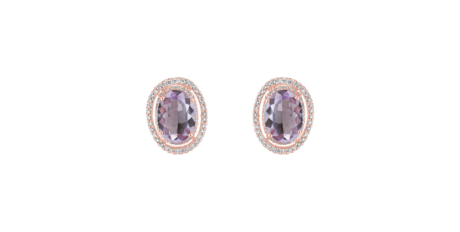 Náušnice s ametystem diamanty Astero