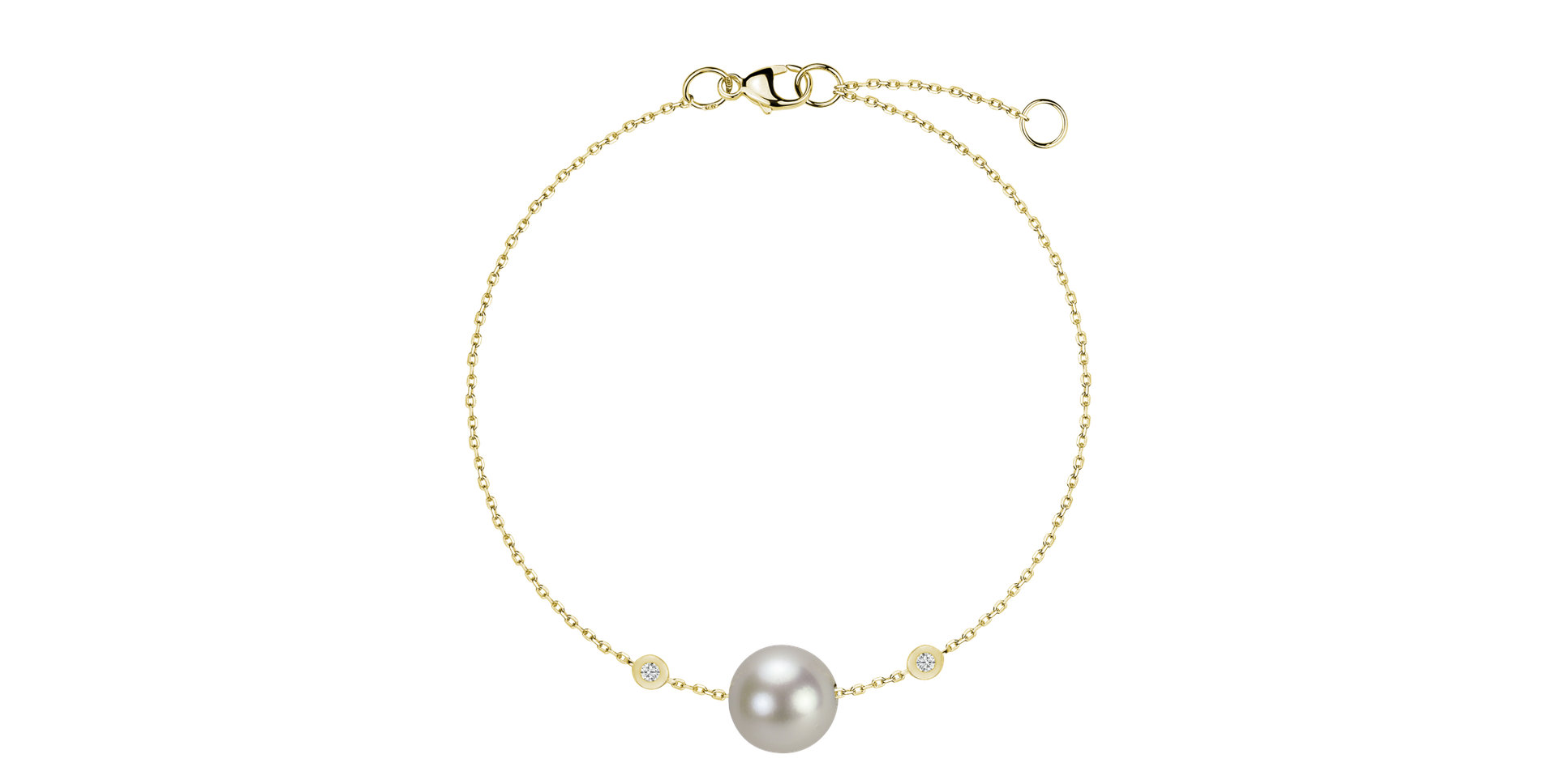 Náramek s diamanty a perlou Prisca