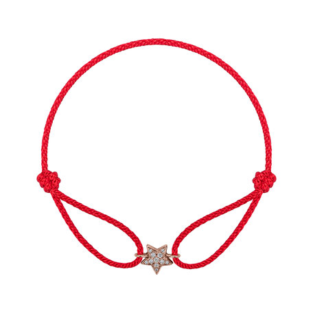 Diamantový náramek se šňůrkou Adorable Star