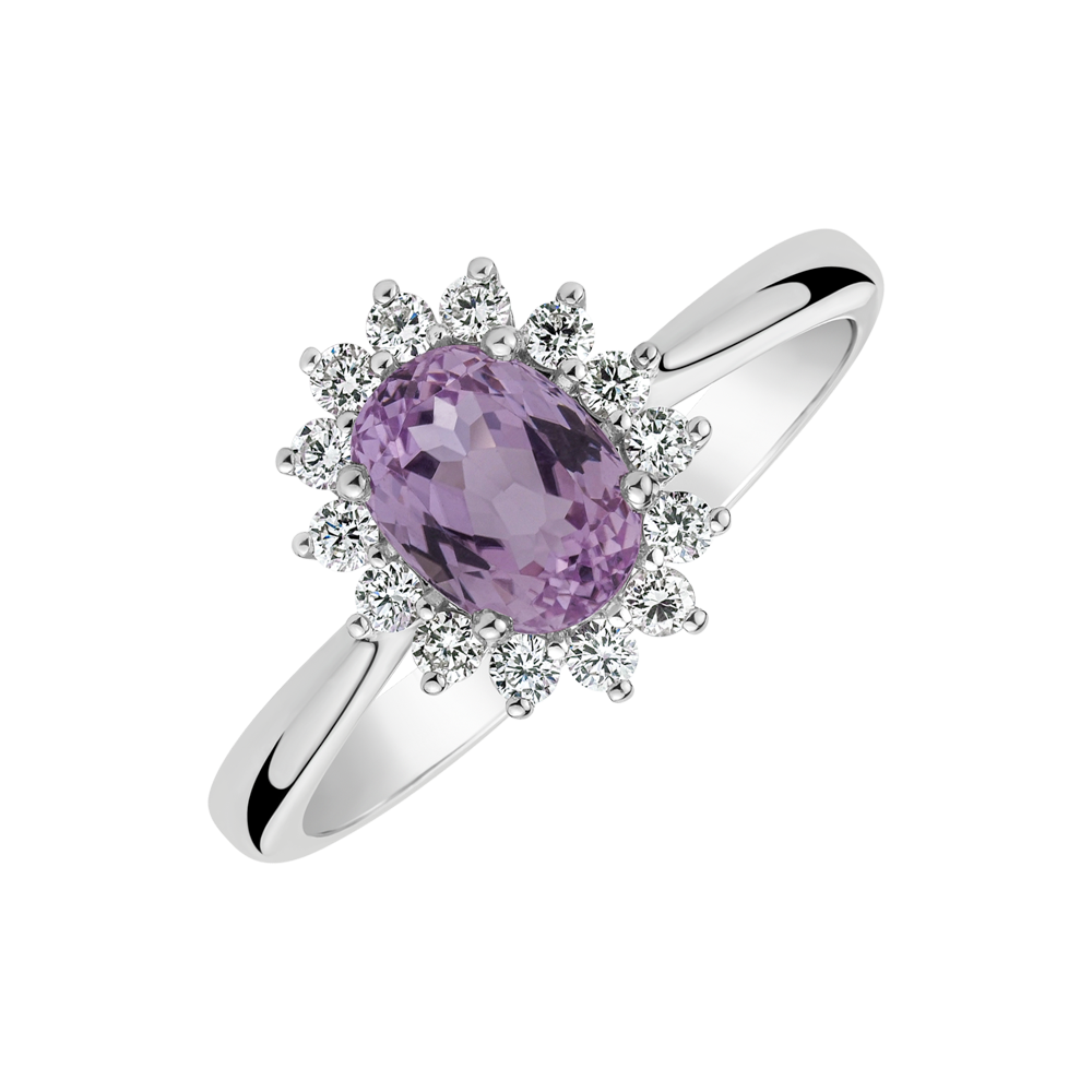 Prsten s kunzitem a diamanty Fabulous Lady | Halada