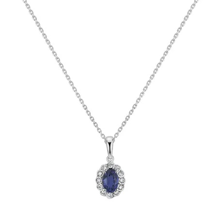 Přívěšek se safírem a diamanty Princess