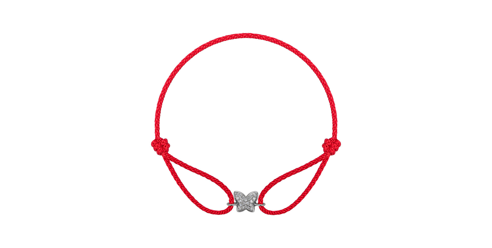 Diamantový náramek se šňůrkou Adorable Butterfly