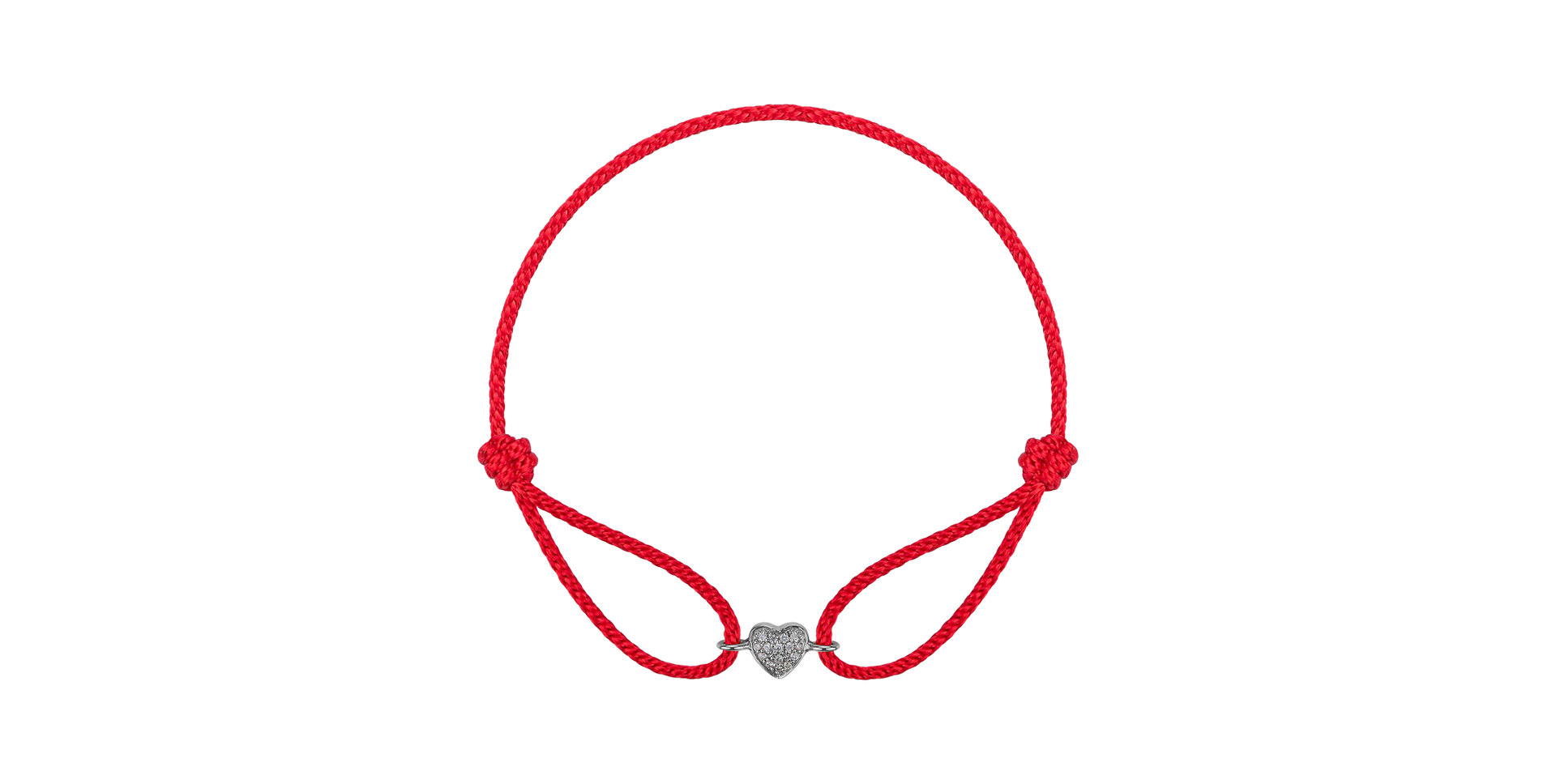 Diamantový náramek se šňůrkou Adorable Heart