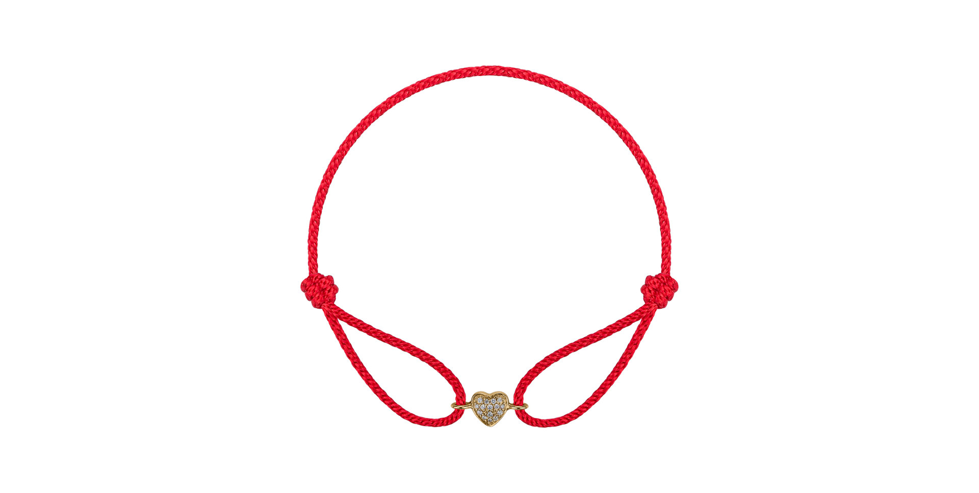 Diamantový náramek se šňůrkou Adorable Heart