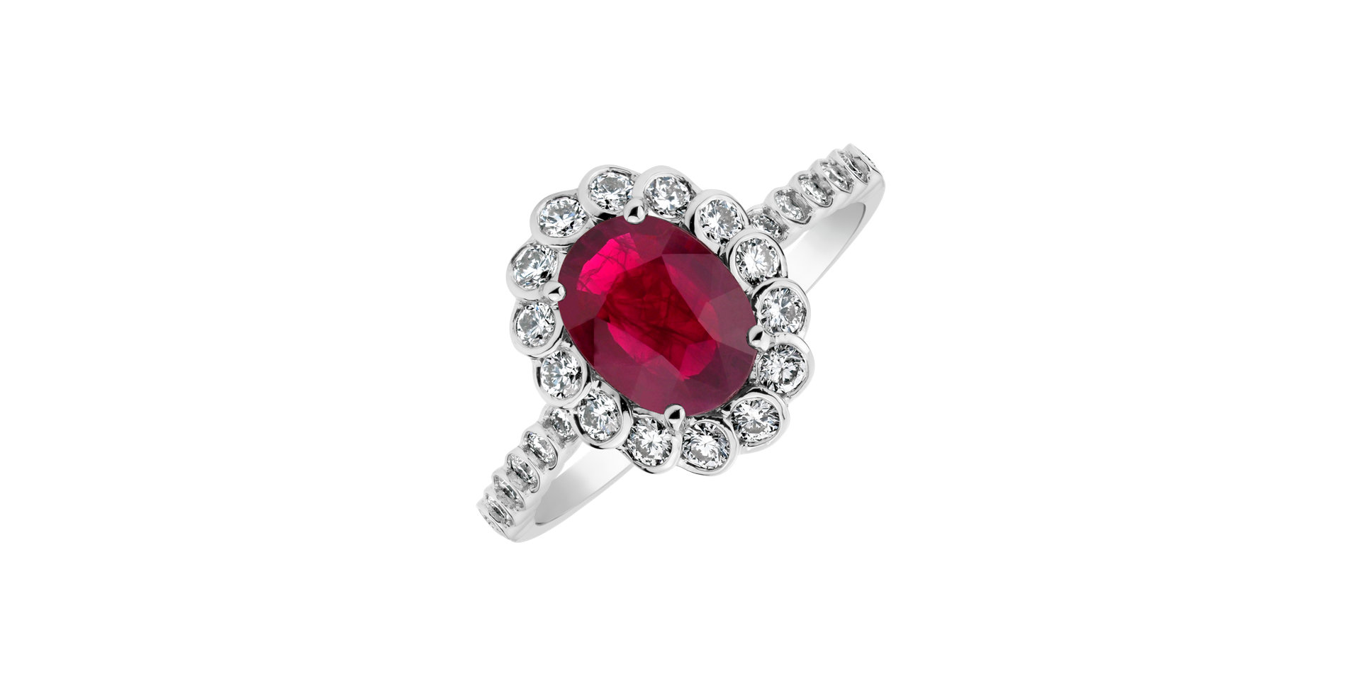 Prsten s rubínem a diamanty Princess Glamour