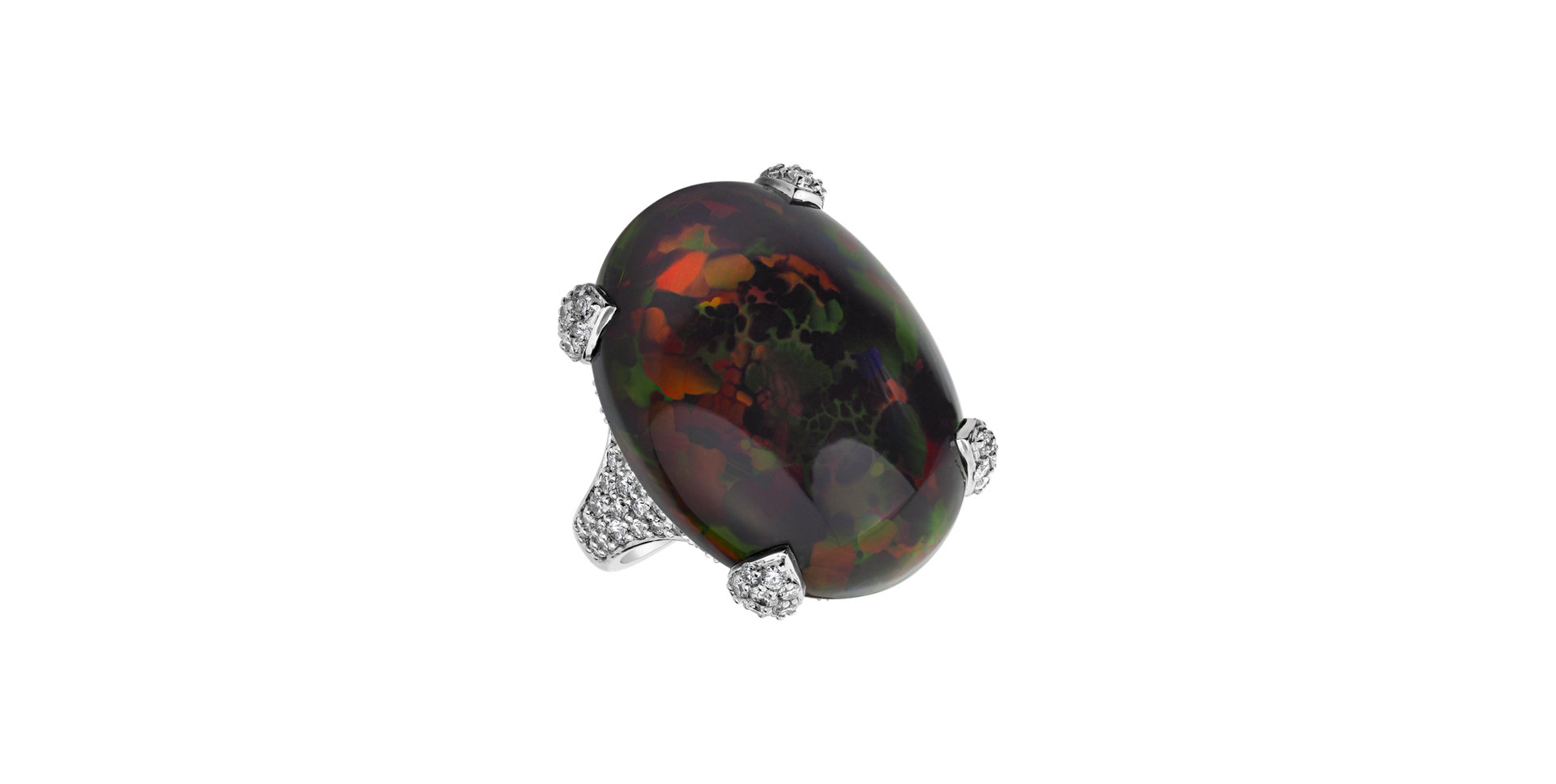 Prsten s opálem a diamanty Dazzling Shadow